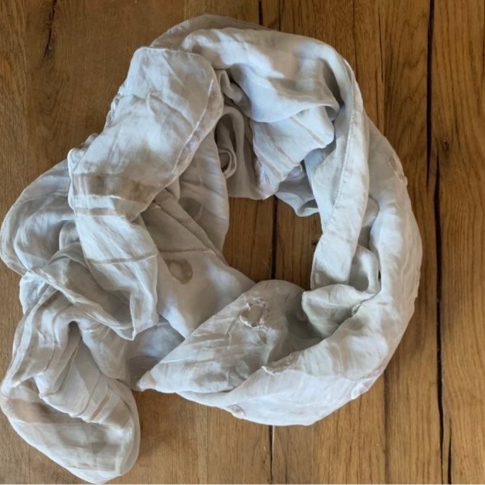 French silk & velvet scarf